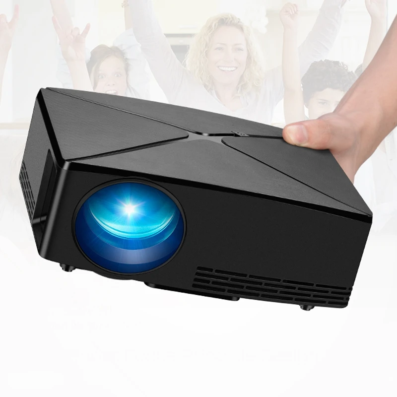 C80 проектор 720P мини домашний кинотеатр портативный проектор черный пластик ЕС вилка