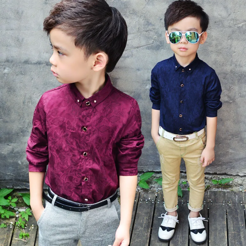 

Boys Shirts 2019 Kids Spring Autumn Long Sleeve Shirt For Baby Boy Tops Children Shirts 90~140 toddlers party performance