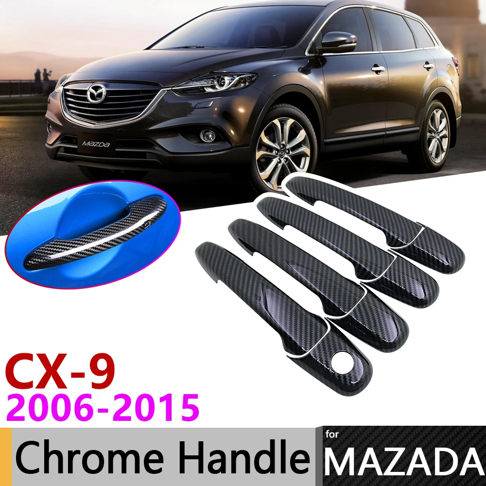 Черная накладка на дверную ручку из углеродного волокна для Mazda CX-9 CX9 CX 9 2006 ~ 2015 2007