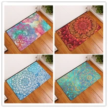 Геометрический цветочный принт, супер мягкий бархатный мандала, ковер для гостиной, спальни, напольный коврик для ванной комнаты, коврик для двери, коврик для ног