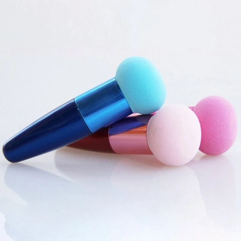 1PC Women Mushroom Head Foundation Powder Sponge Beauty Cosmetic Puff Face Makeup Brushes Tools With Handle Random Color