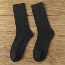 Men's Socks, Men's Shorts, Autumn And Winter Plus Velvet, Thick, Warm, Pure Color, High, Simple Terry Men's Stockings