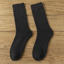 Men's Socks, Men's Shorts, Autumn And Winter Plus Velvet, Thick, Warm, Pure Color, High, Simple Terry Men's Stockings