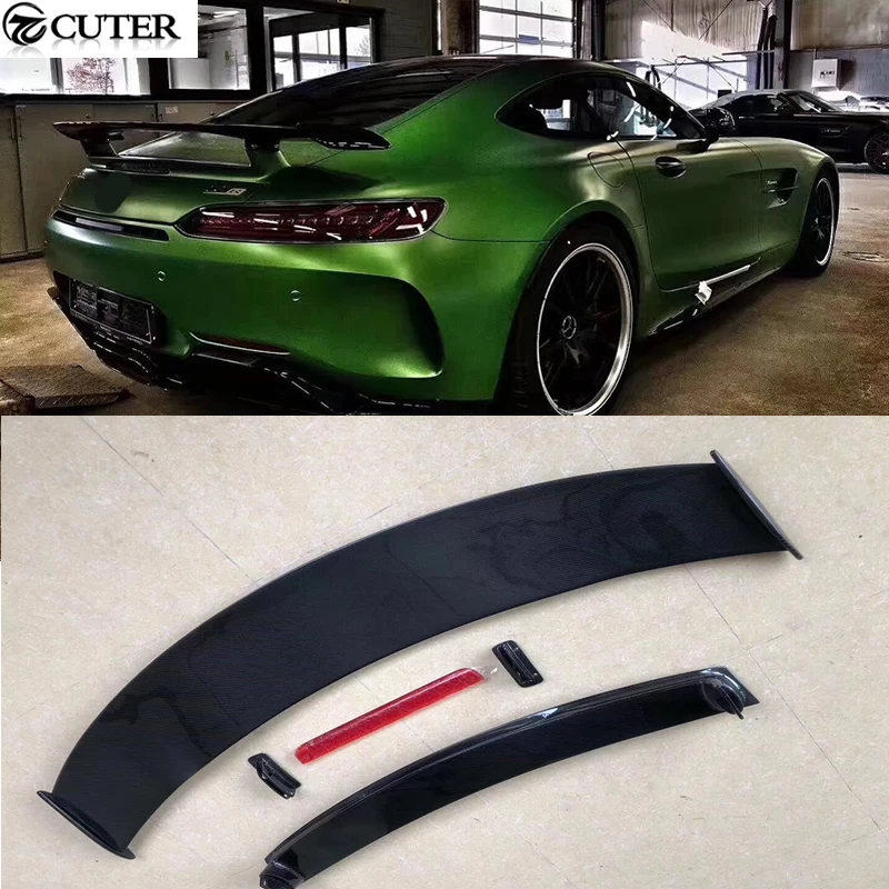 Высокое качество FRP из углеродного волокна задний спойлер Крылья для Benz AMG GT GTR комплект кузова автомобиля 15-16 Высокое качество FRP из углеродного волокна задний спойлер Крылья для Benz AMG GT GTR комплект кузова автомобиля 15-16
