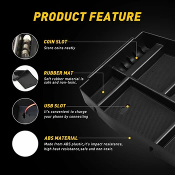 

Armrest Car Storage Box Organizer Interior Non-slip Silicone pad Portable