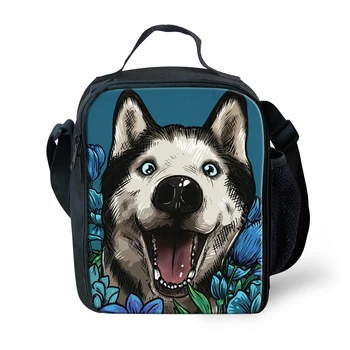 

Customzied Cool Insulated Lunch Bag For Kids Husky Pattern Lunch Box Thermal For Food To School Girls Boys Student Lunchbag