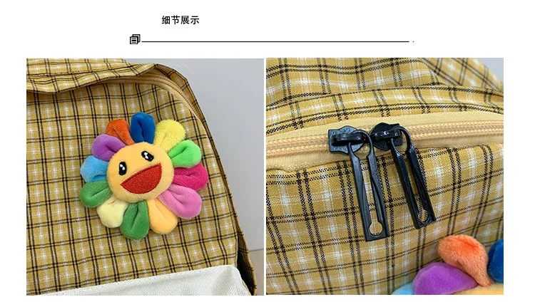 Винтажная школьная сумка для девочек в Корейском стиле Harajuku Ulzzang Campus Рюкзак из парусины для студентов средней школы