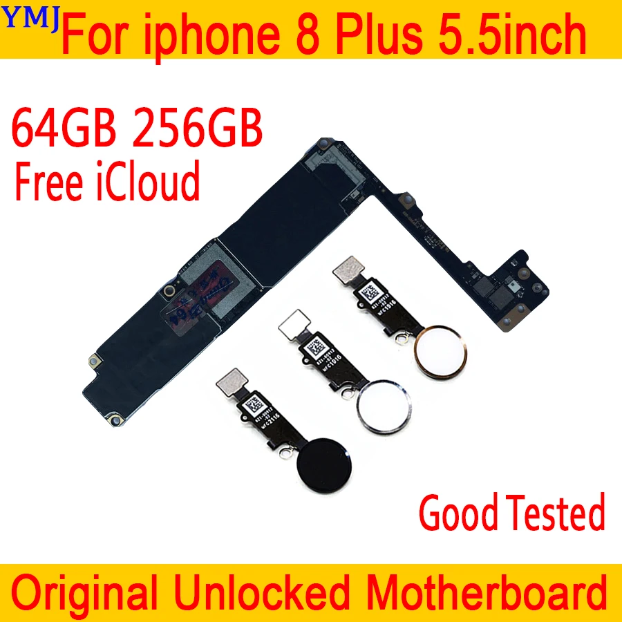 Оригинальная разблокированная для iphone 8 Plus материнская плата с чистым iCloud 64 ГБ/256