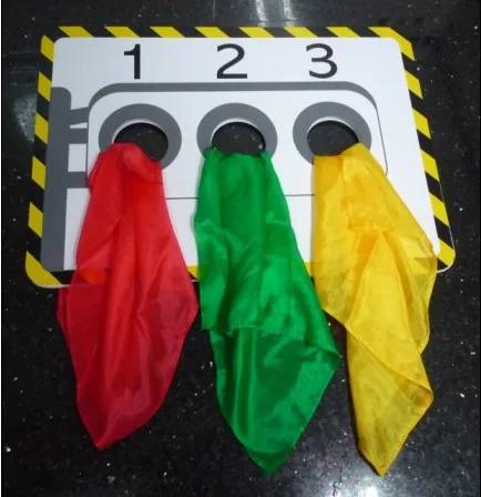 

Stage Traffic Lights(With 3 Pcs Silk )Hole Silk Color Change Board Magic Magic Tricks Props Gimmick Illusion Magician