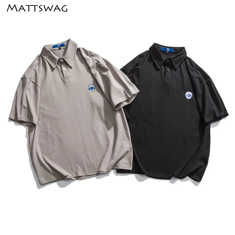 

MATTSWAG Cartoon Printed Polo Shirt Men 2020 Casual Simple Men Summer Tops Cotton Button Up Mens Polos shirts Camisas Hombre