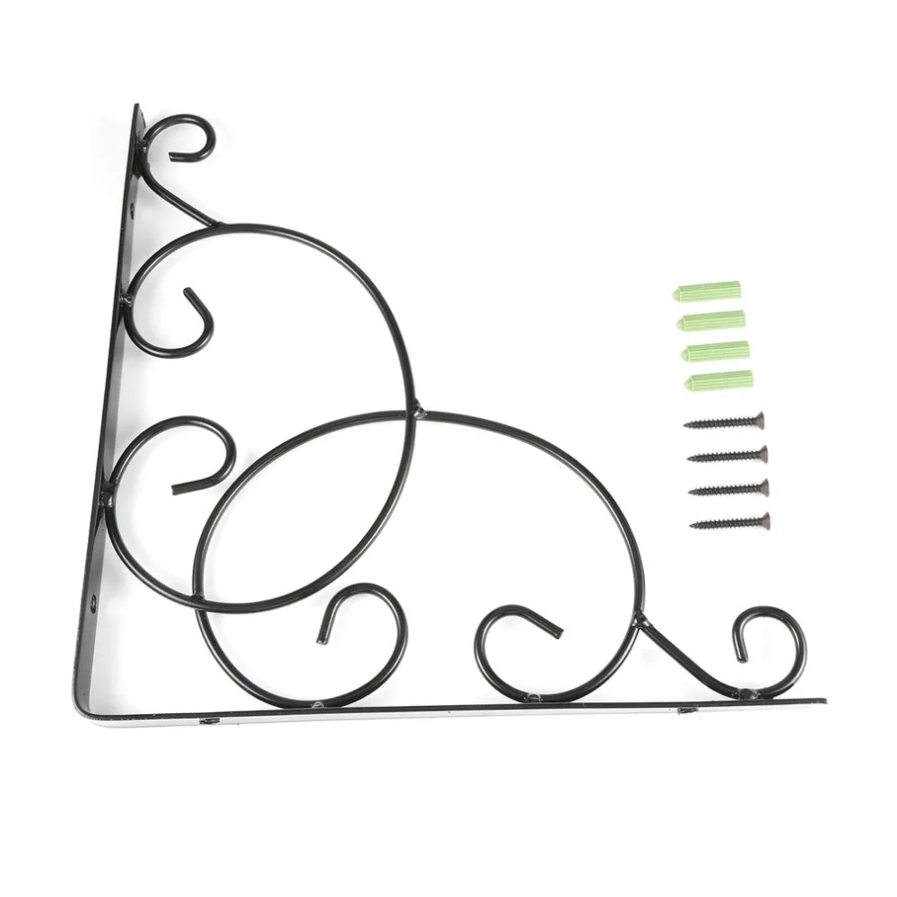 

Vintage Style Iron Wall Mounted Floral Shelf Bracket with Screws for Bookrack Clapboard Set up Box Triangle Shape Sturdy