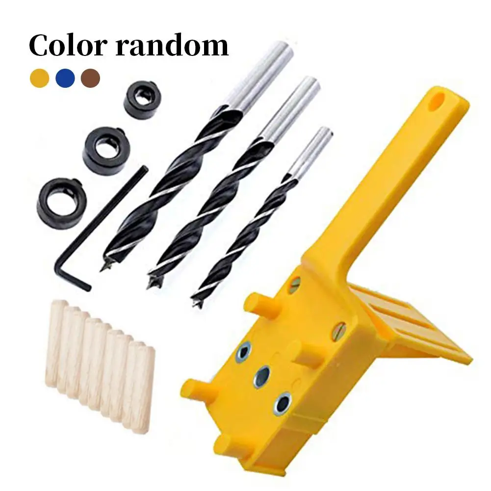 Straight Hole Puncher 6/8/10MM Woodworking Plastic Hand-held Wood Pocket Hole Fixture Woodworking Locator Tool #40 4pcs set hand held four type plastic tower winding rod bobbin tower hand winding rod jewelry beaded diy modeling tool