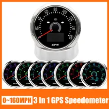 3 em 1 gps velocímetro multifunction 7 cores retroiluminado com cog viagem mph quilometragem curta ajustável 9 36 36v para o iate do carro