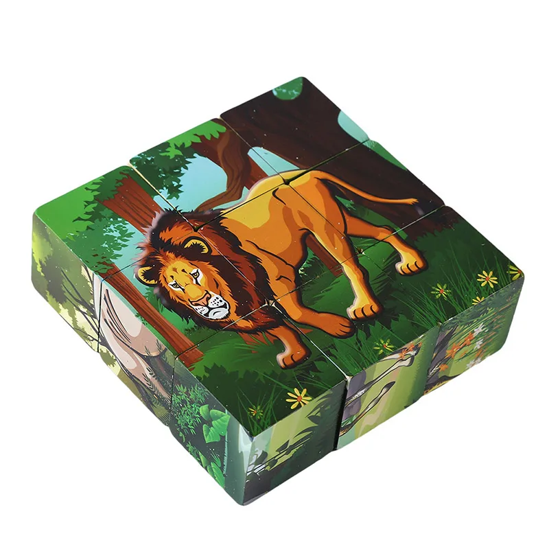 3D деревянная игрушка Головоломка обучающие игрушки шестисторонний узор головоломка детский подарок для малышей игрушки для мальчиков