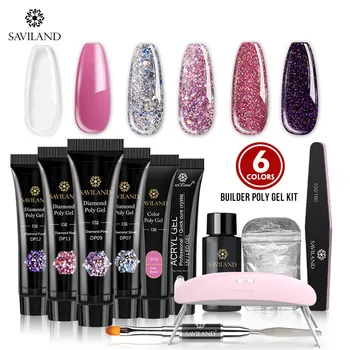 

SAVILAND Poly Nail Gel Kit UV Fast Hard Extension Lamp Gel for Building for Nails Gel Nail Extension Kit