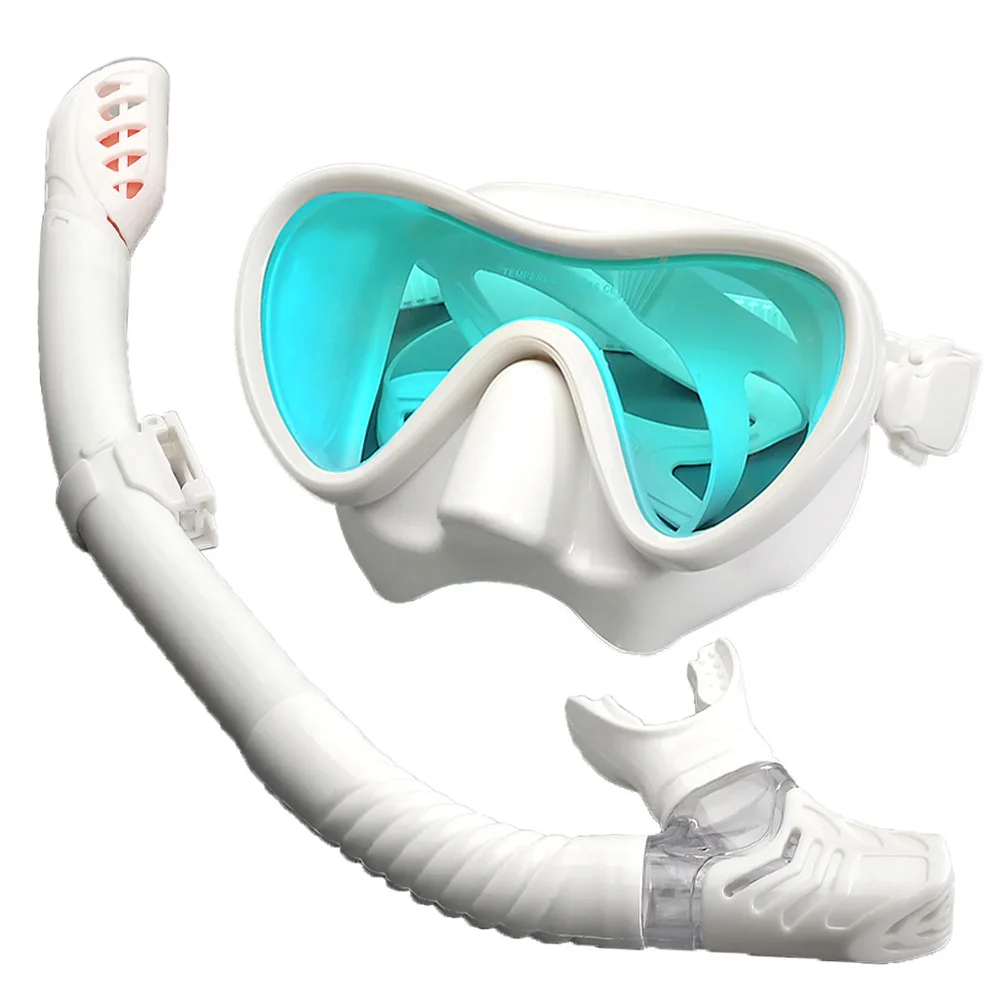 Set di maschere professionali per immersioni subacquee occhiali antiappannamento con tubo per occhiali da snorkeling cinturino regolabile per donna uomo maschera da nuoto per adulti