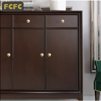 FCFC Brushed Gold Cabinet Door Handles Solid Brass Pulls Knobs Kitchen Cupboard Pulls Drawer Knobs Furniture Handles Hardware