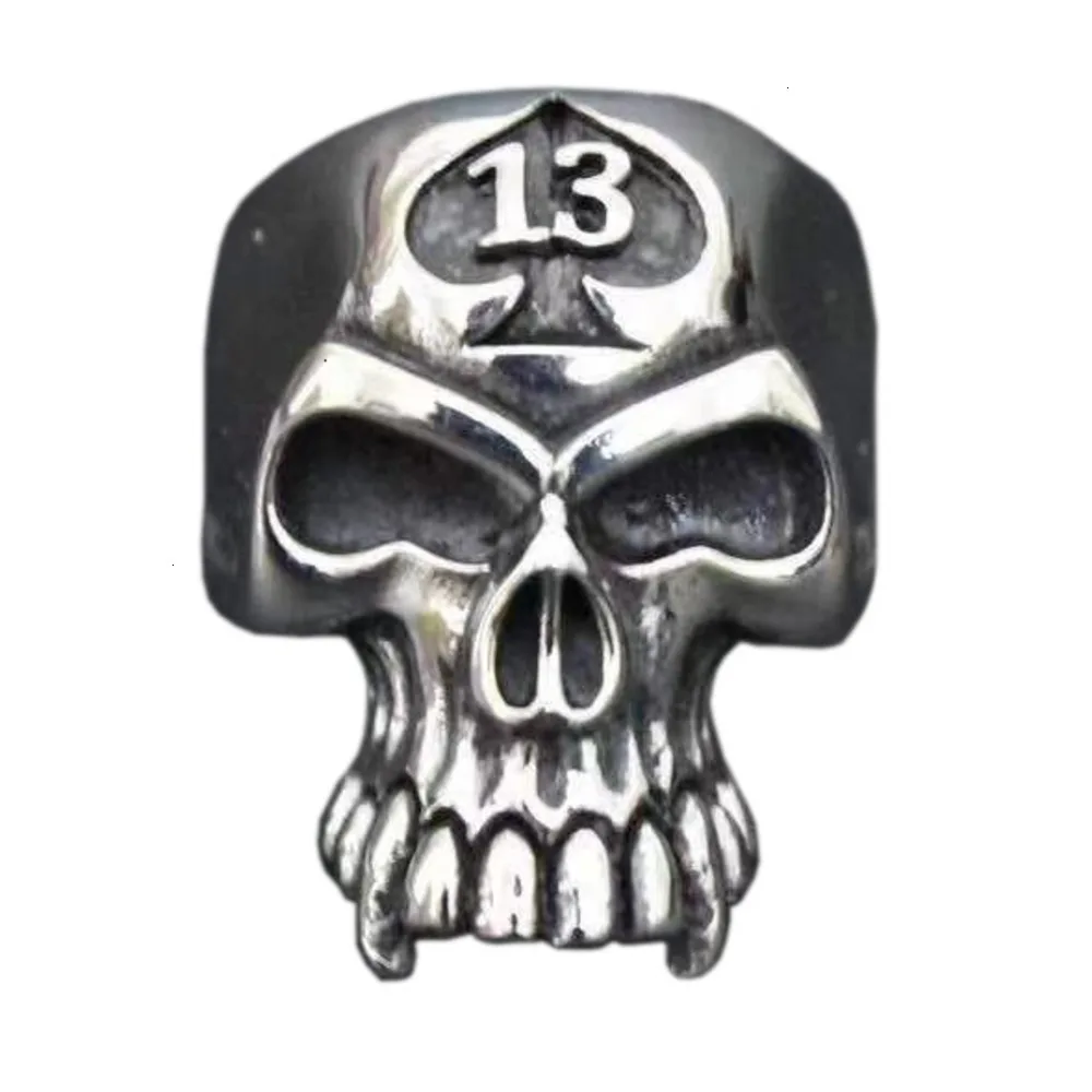 Steampunk Skull Ring Men Gothic Jewelry Fashion Stainless Steel Lucky Digital 13 Ghost Number Skeleton Rings Man Vintage Ringen | Украшения