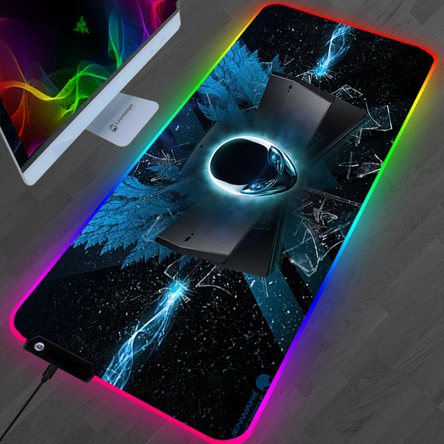 Alienware Gaming Mouse Pad  XXL Large PC Gamer Keyboard Desk Mat 900x400 LED Computer Accessories Tapis De Souris Mousepad