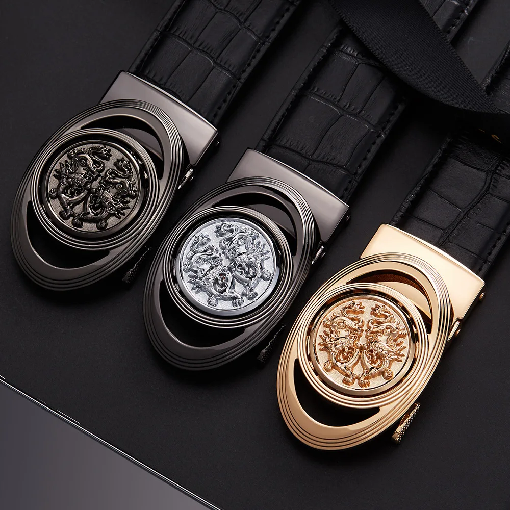 

high quality men genuine leather belt casual gg buckle fashion h belt luxury Feibaogemu brand belts young and middle-aged people