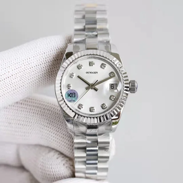 31mm new ladies watch luxury brand pink dial 316L stainless steel sapphire automatic mechanical watch female 3