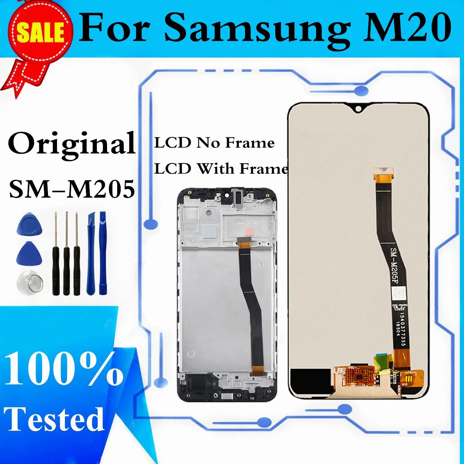 Оригинальный ЖК-дисплей для SAMSUNG Galaxy M20 2019 SM-M205 M205F с сенсорным экраном и