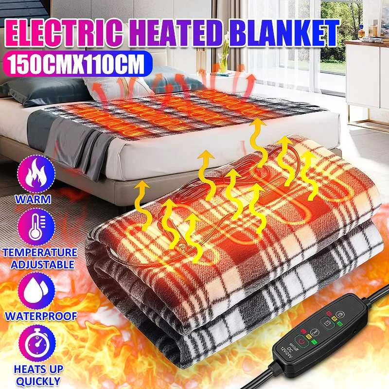 Electric Car Blanket 12v/24v Heated Blanket With Temperature Controller