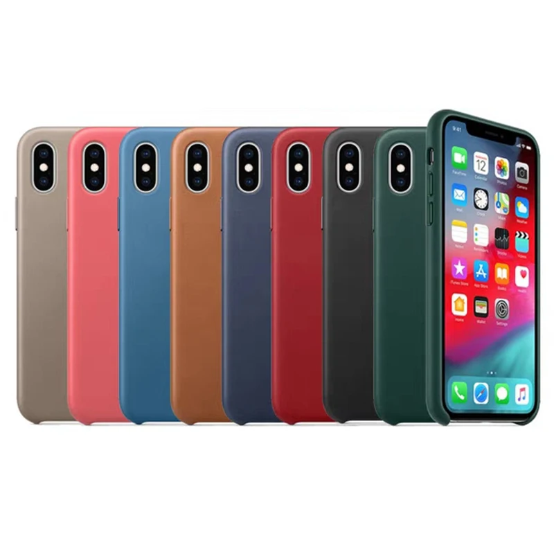 

NEW Genuine Leather Case For Apple For iPhone 7 8 Plus High Quality Real Leather Cover for iphone X XR XS Max 7plus Back Cover