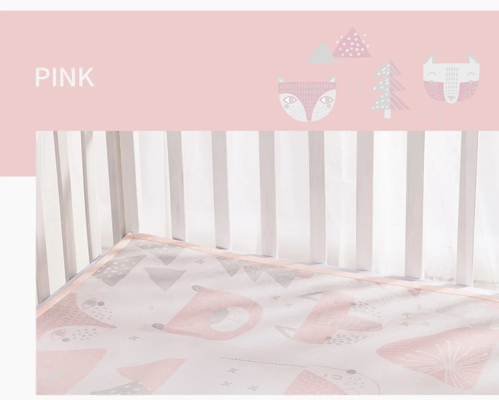 Sunveno дышащая детская простыня, ледяное шелковое волокно кровать-подушка, для лета/Горячие 74x35 см - Цвет: pink  74x35cm