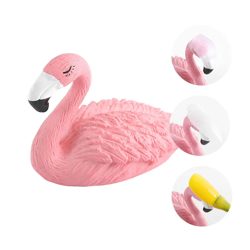 1Pcs Flamingo False Nail Tips Practice Holder Training Display Stand Showing Shelf Manicure Nail Art Tools Fashion Photo Props photo