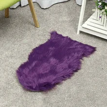 Коврик из искусственной овчины, пушистый ковер для гостиной, спальни, однотонный пушистый коврик из меха, моющийся коврик из искусственного меха для спальни