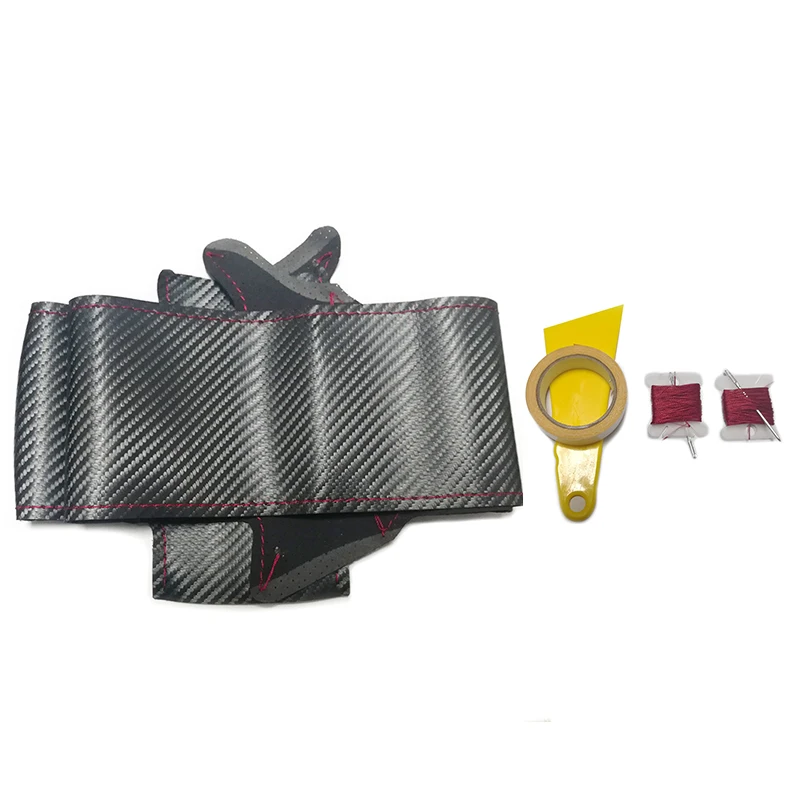 Red lines DIY Ручная оплетка из углеродного волокна, кожаный чехол на руль для Mazda 3 Axela для Mazda 5 для Mazda 6 Atenza, аксессуары - Название цвета: Red lines