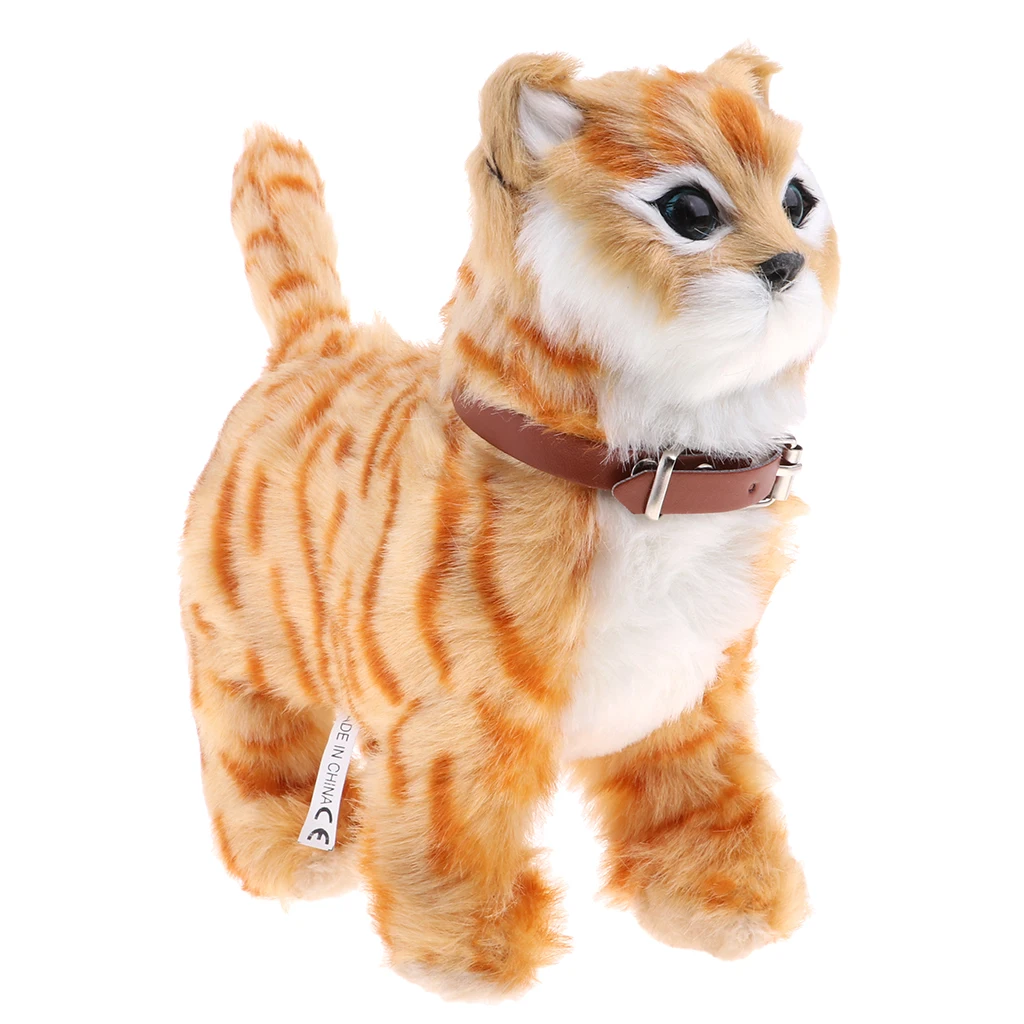 Lifelike Soft Stuffed Cat Toy Walking Cat Meow Electronic Cat Children Toy Lifelike Soft Stuffed Cat Toy Walking Cat Meow Electronic Cat Children Toy