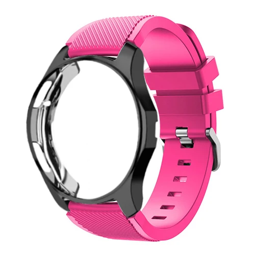 Barbie powder 11 Galaxy watch чехол+ ремешок для samsung Galaxy watch 46 мм 42 мм gear S3 Frontier/Классический 22 мм ремешок для часов Универсальный защитный бампер - Цвет ремешка: Barbie powder 11
