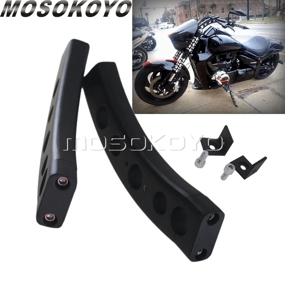 Black 5 Holes Bend Curve Style Motorcycle Handlebar Risers for Suzuki