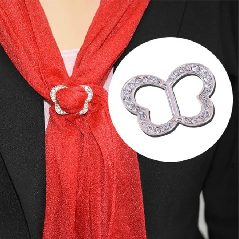 Woman Brooches Alloy Silk Scarf Buckle Brooch For Girls Kids