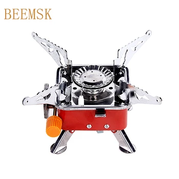 

BEEMSK Portable Windproof Foldable gas Stove Burners Outdoor Picnic Mini Square Furnace Stove Anti-slip Furnace Butane Hiking