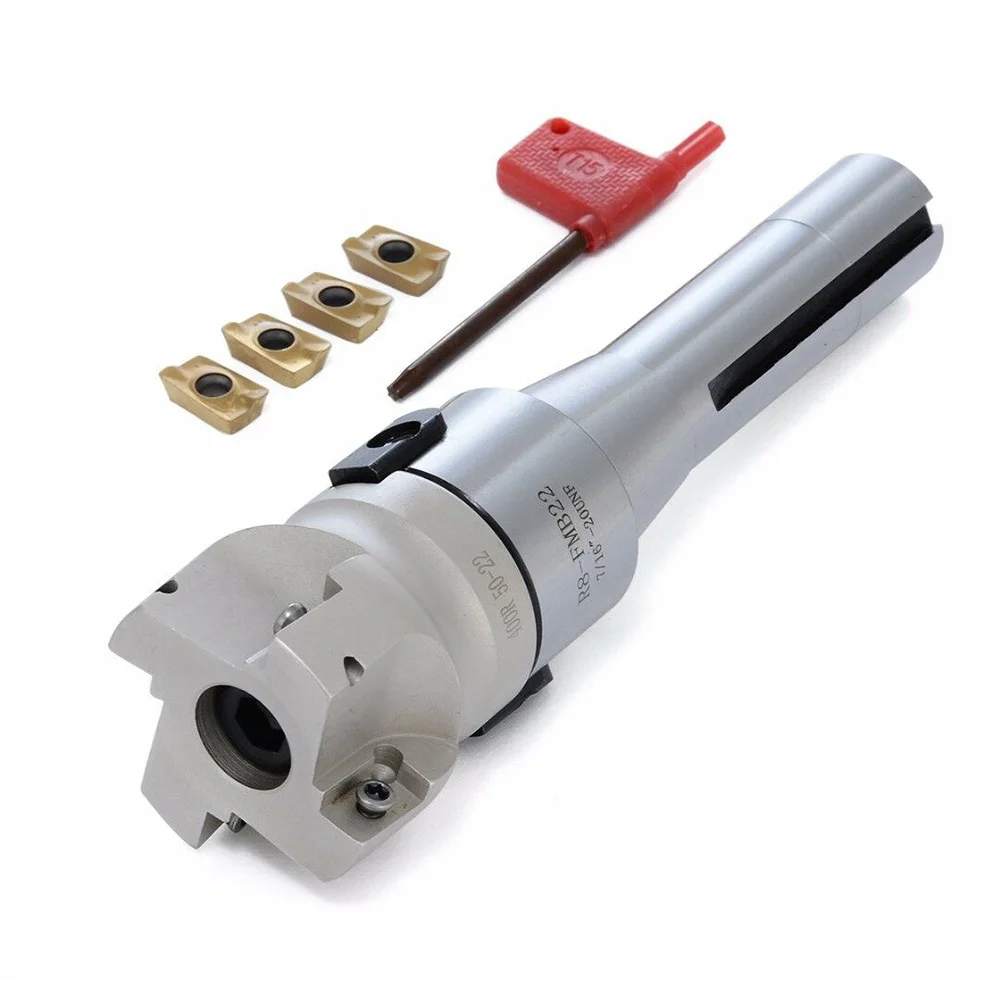 

7/16 Wrench Tools Screw Locking Durable Face End R8 FMB22 Arbor Plate Cutting Mill Cutter Set APMT1604 Inserts Heavy Duty