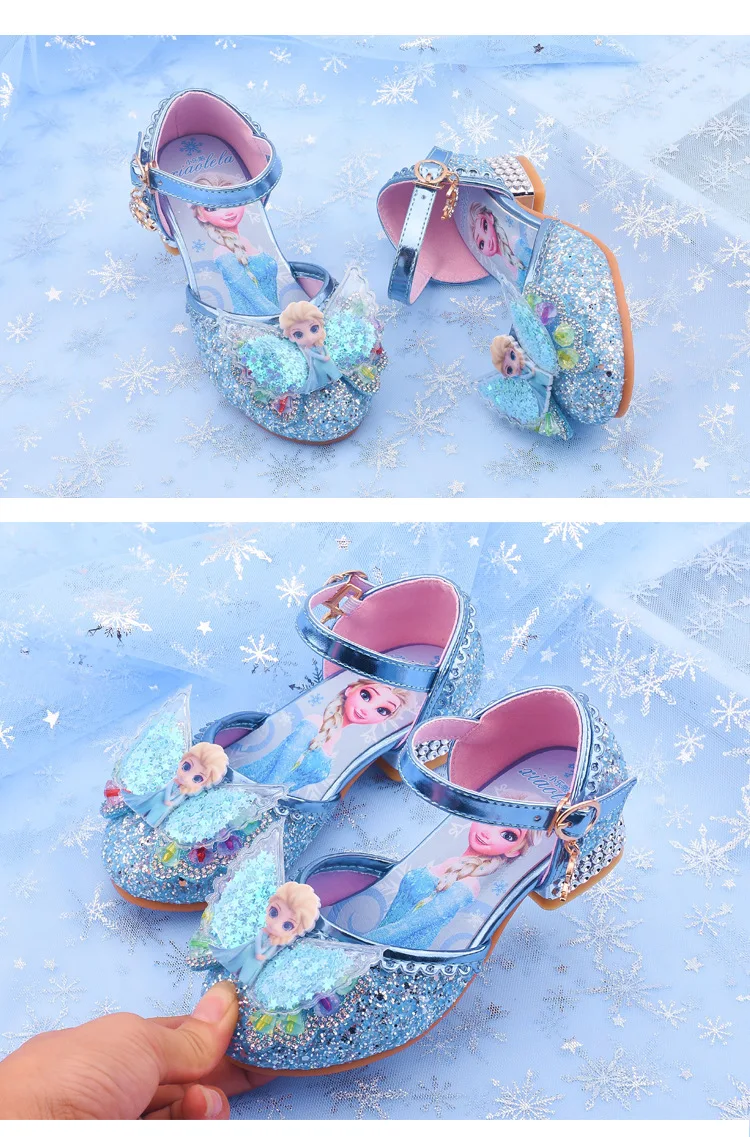 女の子のためのディズニープリンセスシューズ ハイヒールバゴウ クリスタル 冷凍サンダル モデル キャットウォーク 新しい夏のコレクション Aliexpress ママ キッズ