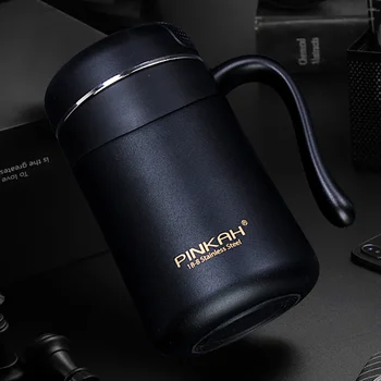 

304 Stainless Steel Thermos Mugs 350ML Office Cup With Handle Insulated Tea mug Thermos Cup Office Thermoses W
