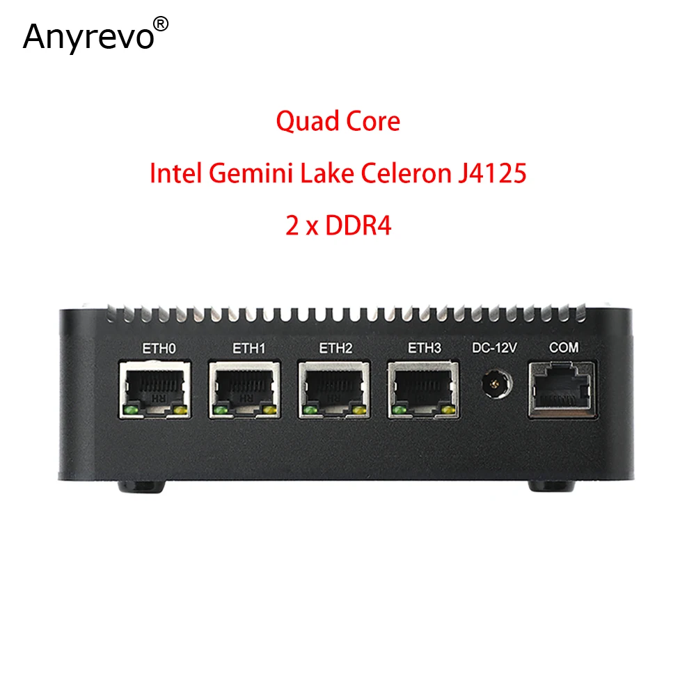 Четырехъядерный мини-роутер Intel Celeron J4125 мягкий роутер 2 DDR4 4 intel i211 NICs RJ45 COM pfSense OPNsense