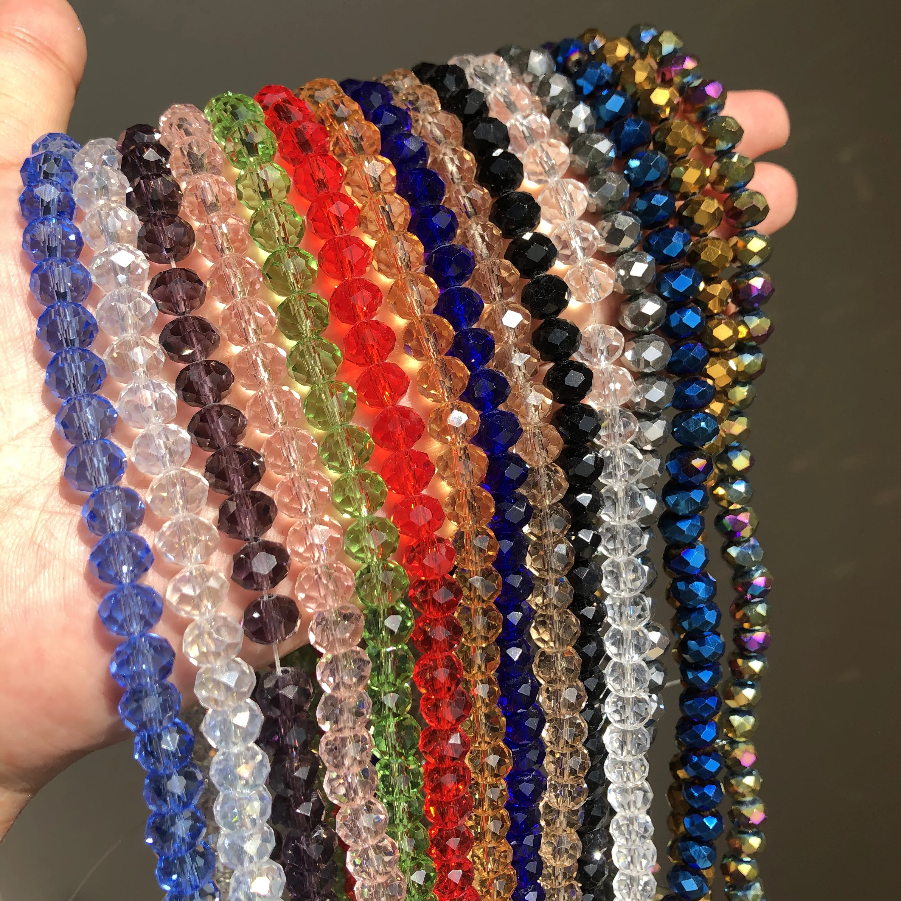 3-12mm Natural Faceted Crystal Beads Multicolor Austria Round