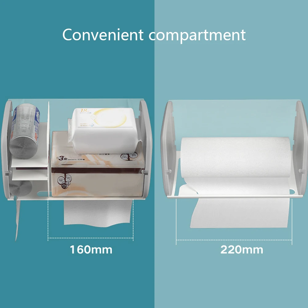 Двухслойный держатель туалетной бумаги настенный регулируемый водонепроницаемый Полка для полотенец рулонный дозатор креативный ящик для хранения лоток