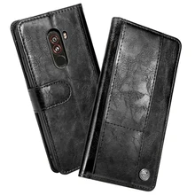 Для Xiaomi Pocophone F1 чехол в винтажном стиле из искусственной кожи защитный флип-чехол с подставкой Pocophone F1 Poco F1 чехол держатель для карт
