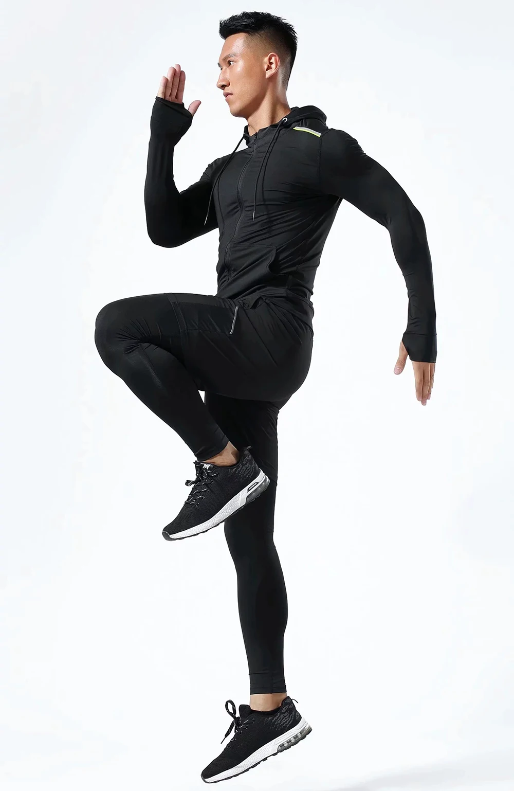 Мужская спортивная одежда с длинным рукавом для бодибилдинга и бега, облегающие куртки с капюшоном для баскетбола, футбола, тренировок, фитнеса, одежда для спортзала