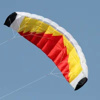 New High Quality 2m Nylon Dual Line Parafoil Kite With Handle And Line Power Braid Sailing Kitesurf Rainbow Sports Beach 1