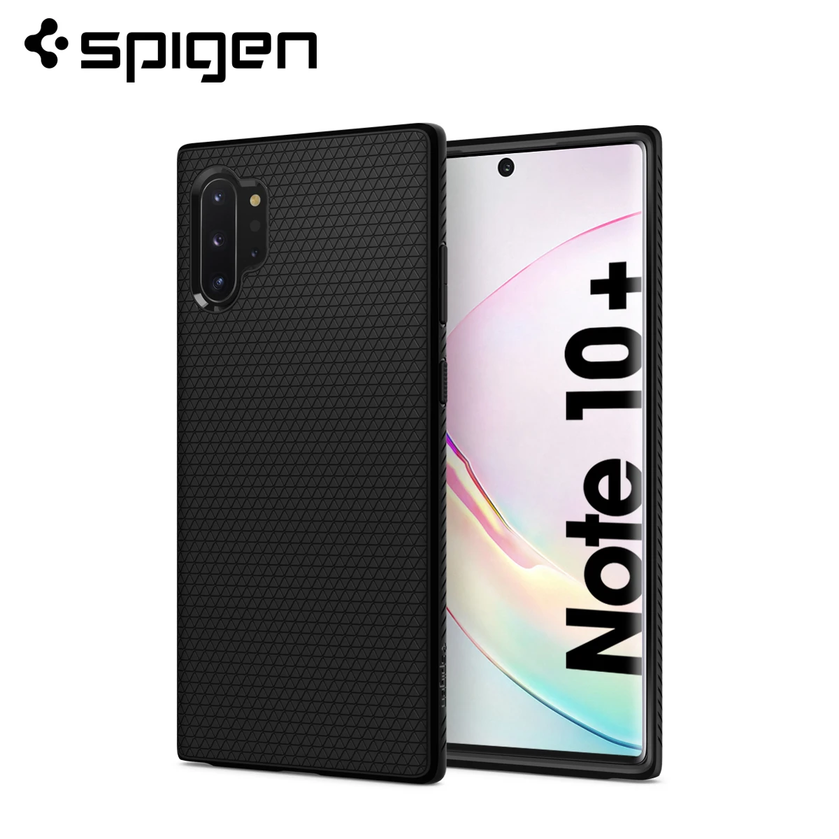 Чехол Spigen Liquid Air для Samsung Galaxy Note 10 Plus / матовый черный Гибкий тонкий легкий из ТПУ с