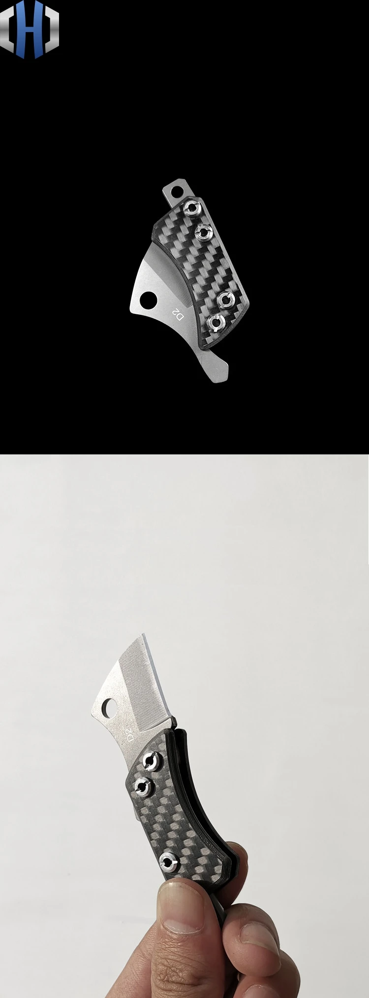 Углеродное волокно мини складной острый нож удобный портативный самообороны Сплит Экспресс титана цветной брелок
