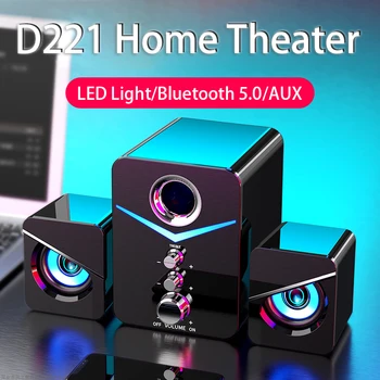 

LED 2.1 Bluetooth Desktop Computer Speaker Heavy Bass Subwoofer Home Combination Speaker USB Powered For PC Laptop Cellphone