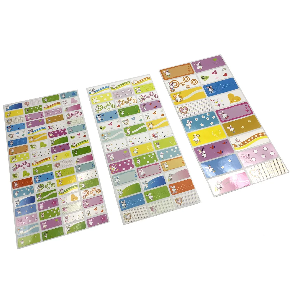 Cartoon Bunny Pattern Blank Name Sticker Girl Personal Label DIY Waterproof Memo Pad Adhesive Writable Note Tag Stationery | Канцтовары